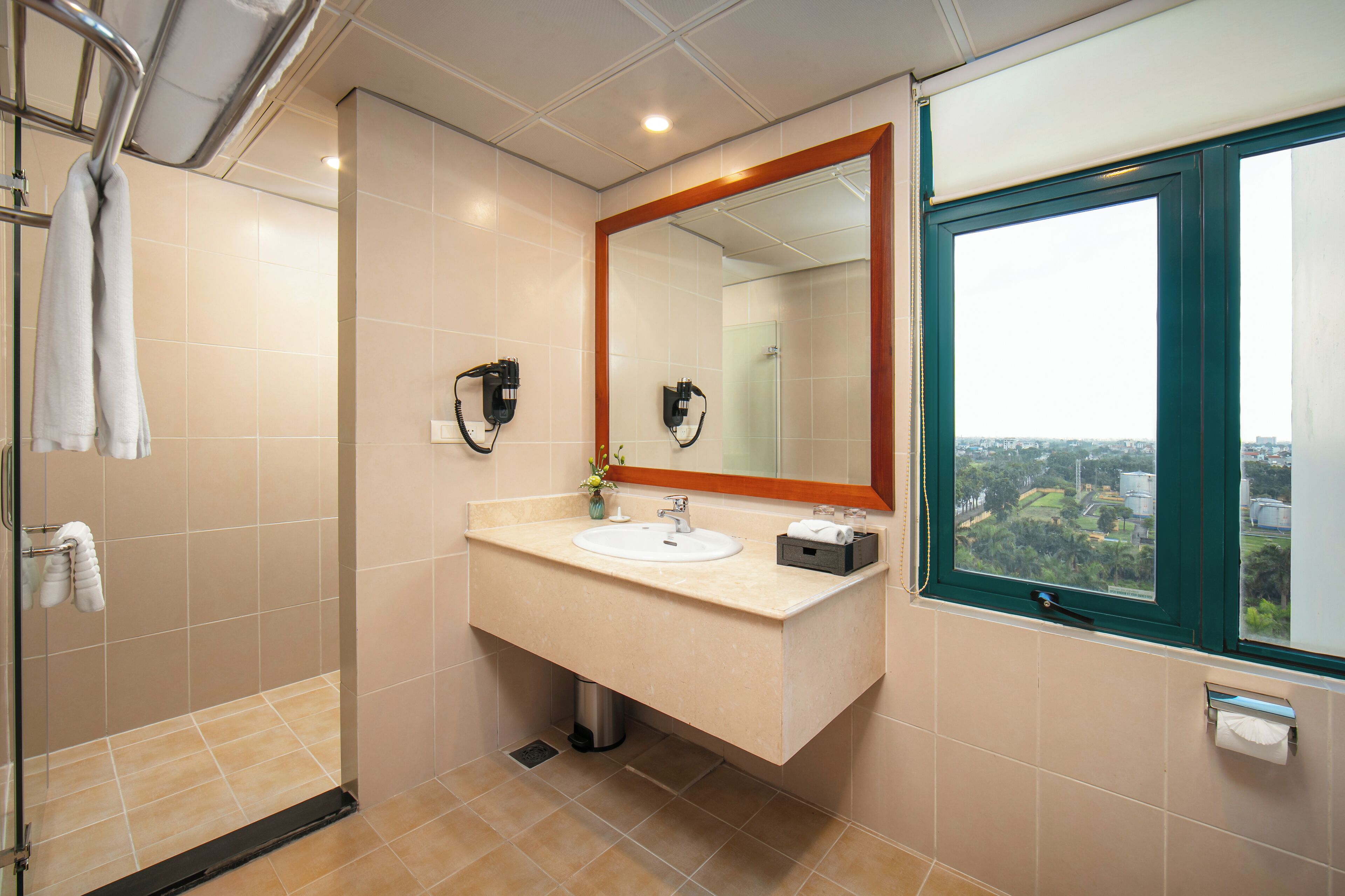 free toiletries, hair dryer, bathrobes, slippers