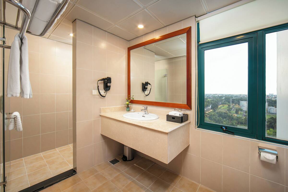 free toiletries, hair dryer, bathrobes, slippers