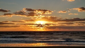 On the beach, beach towels