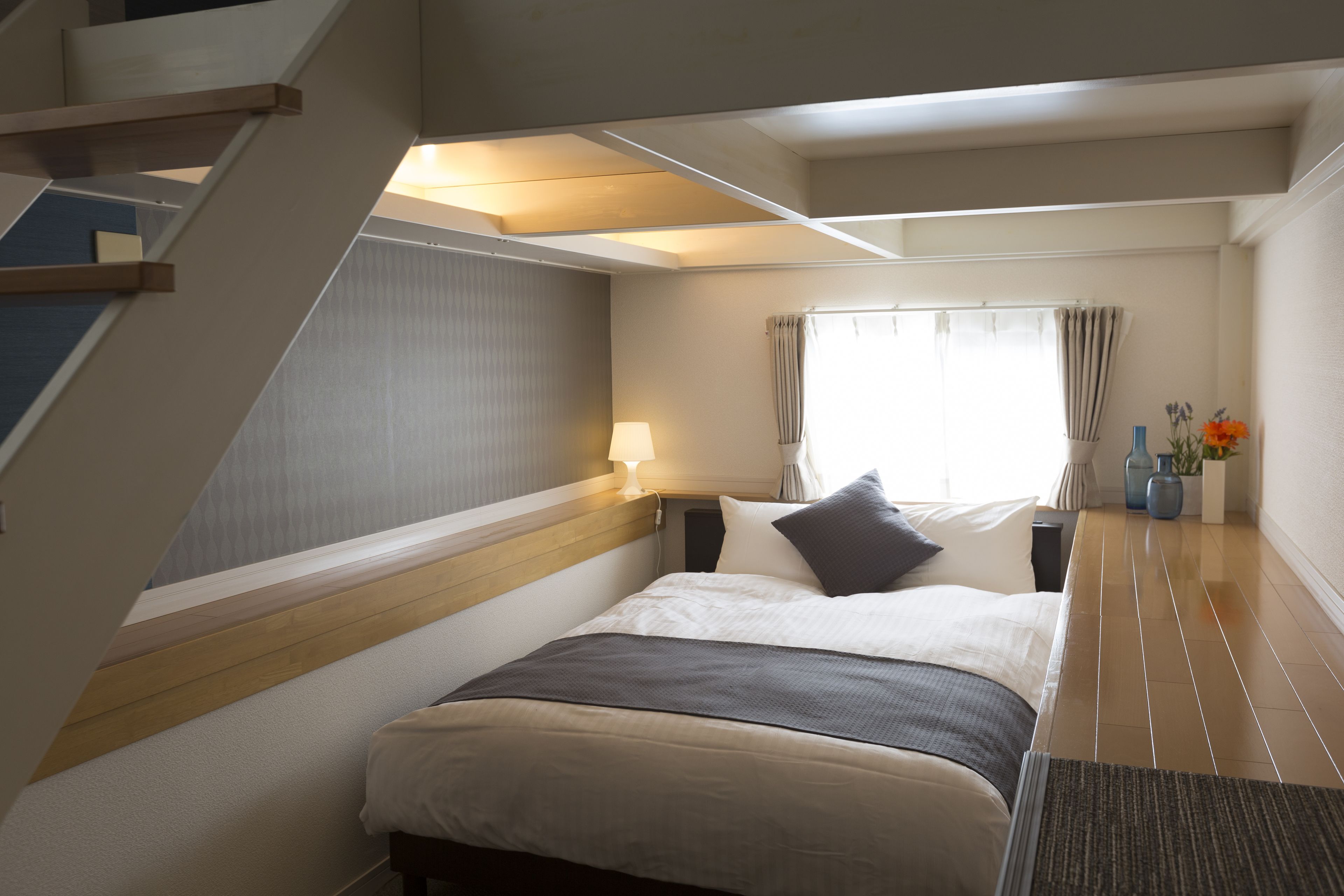 1 bedroom, desk, blackout curtains, iron/ironing board