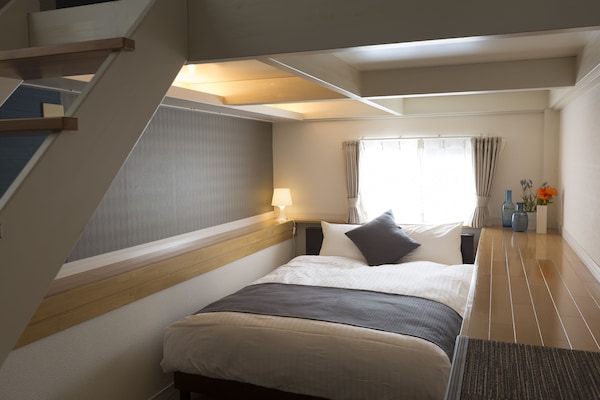 1 bedroom, desk, blackout drapes, iron/ironing board