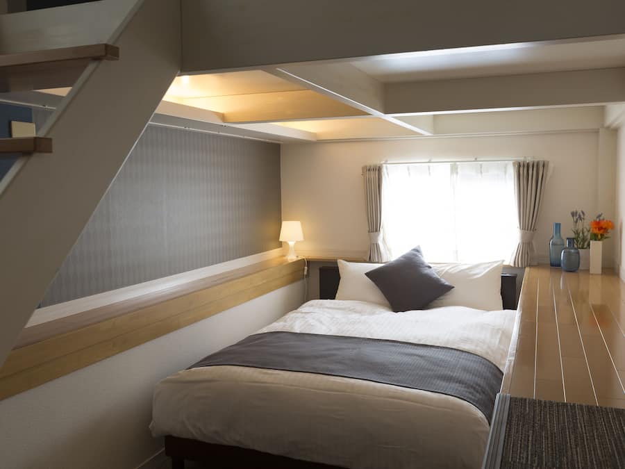 1 bedroom, desk, blackout drapes, iron/ironing board