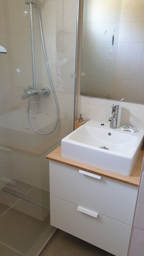 Shower, hair dryer, towels, shampoo - QUIET LANDAISE HOUSE ON THE EDGE OF A 3-STAR FOREST (Labenne)