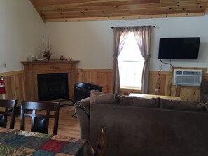 Fernseher, Kamin, DVD-Player