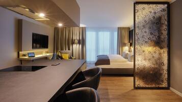 Comfort-Studio, 1 Schlafzimmer, Nichtraucher, Annex (Boardinghouse) | 1 Schlafzimmer, hochwertige Bettwaren, Zimmersafe, Schreibtisch