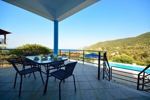 Villa, 2 Bedrooms (Blue) | Terrace/patio - Mouzakis Villas (Samos)