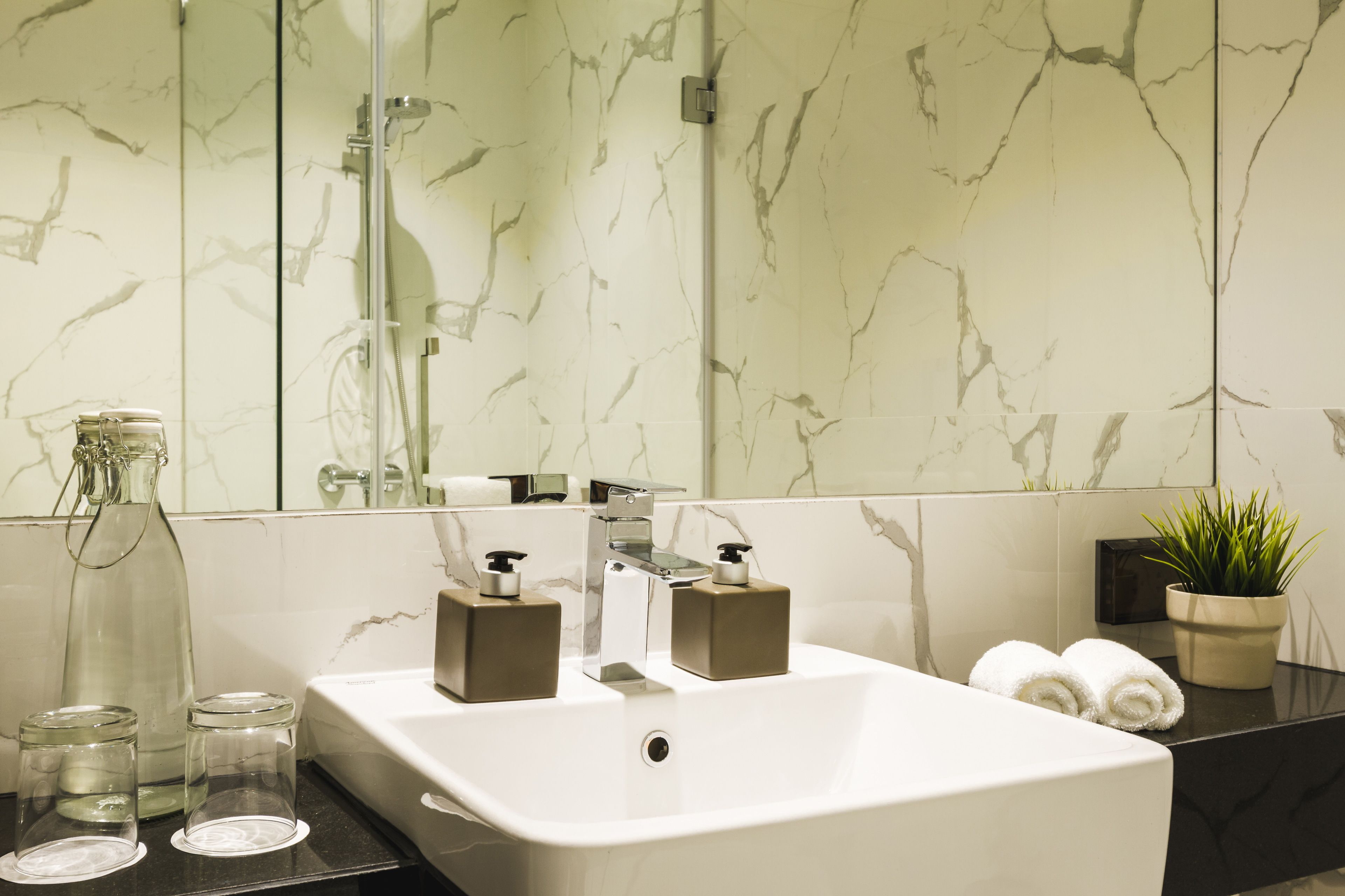 bathtub, free toiletries, hair dryer, dressing gowns