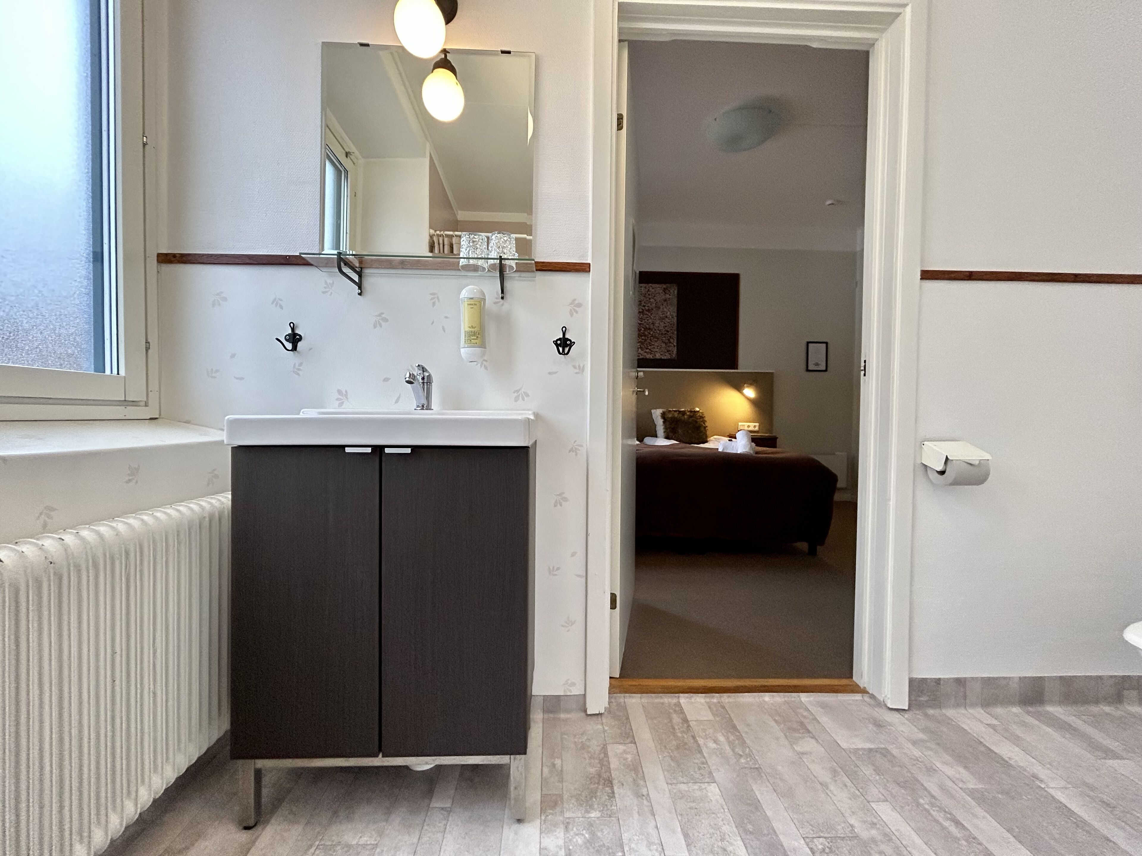 double room | bathroom | shower, hair dryer, towels