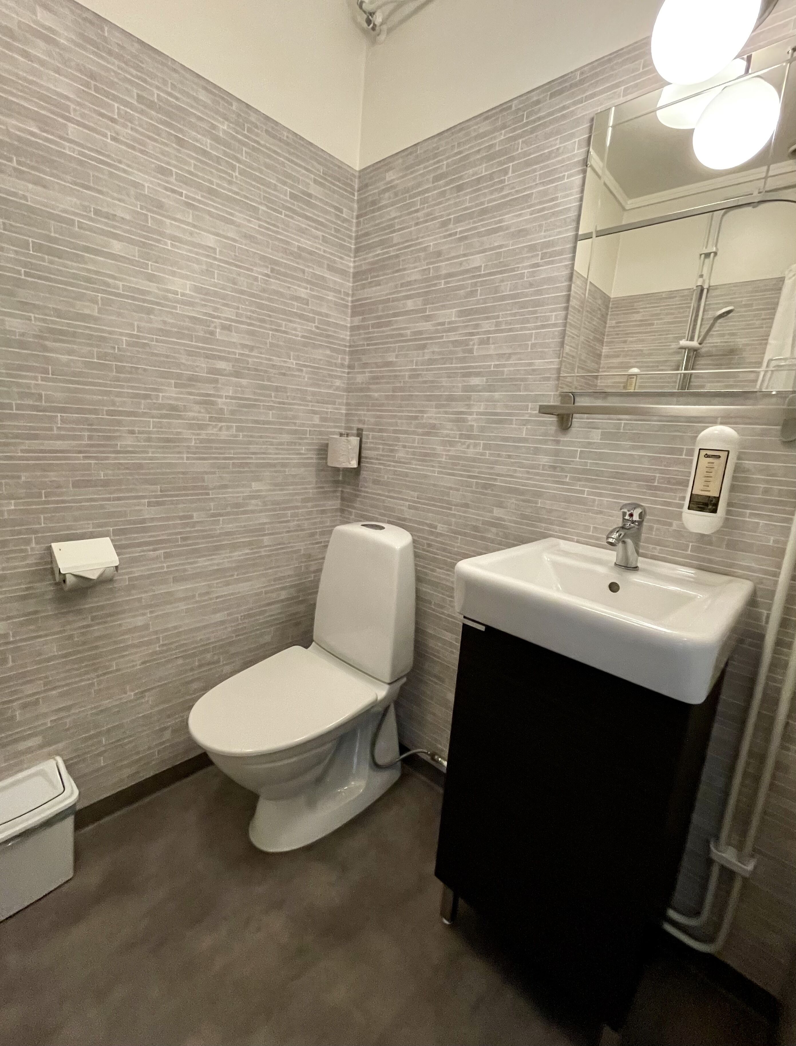 single room | bathroom | shower, hair dryer, towels