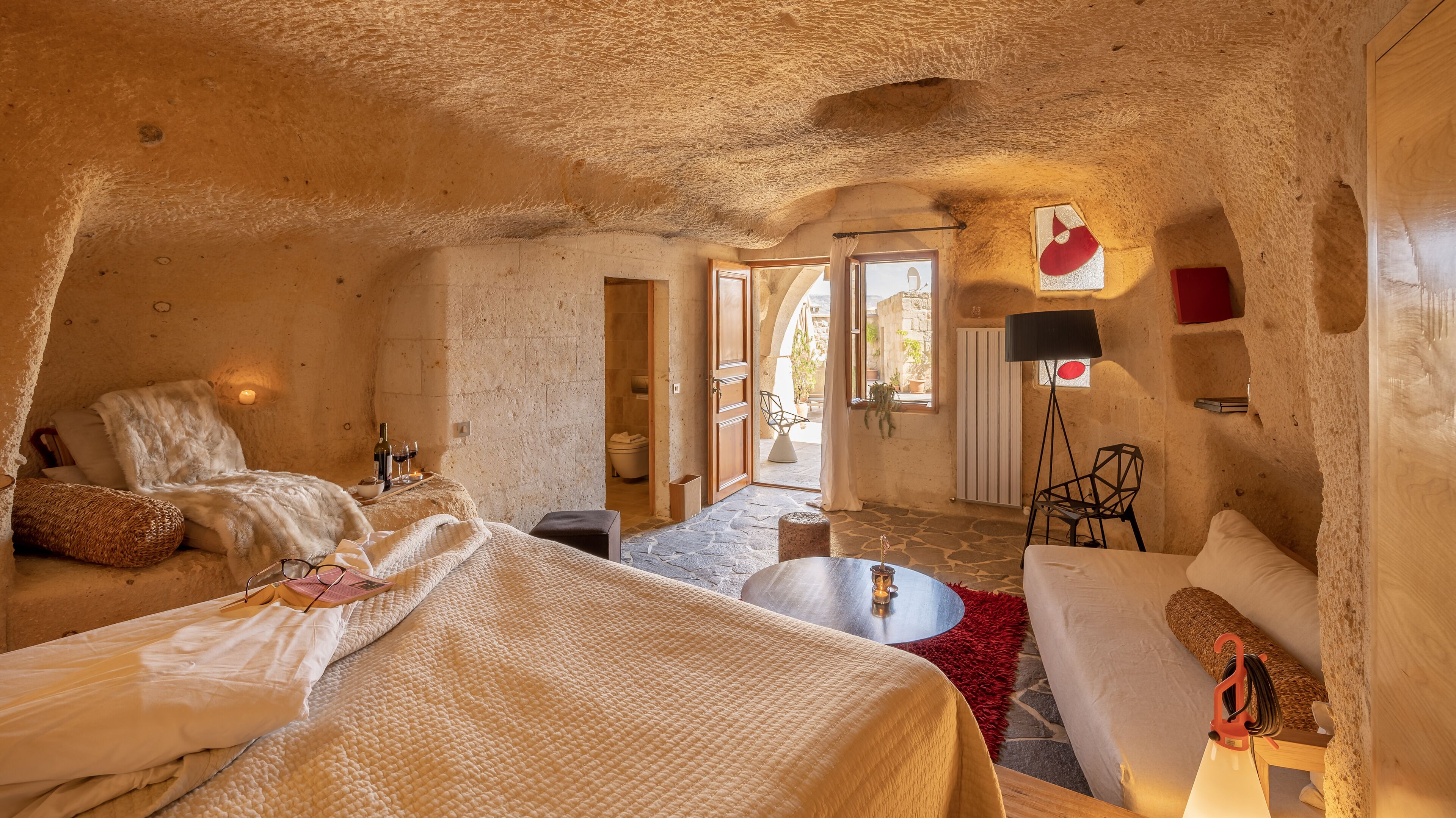 deluxe double room (cave) | premium bedding, in-room safe, soundproofing, free wifi