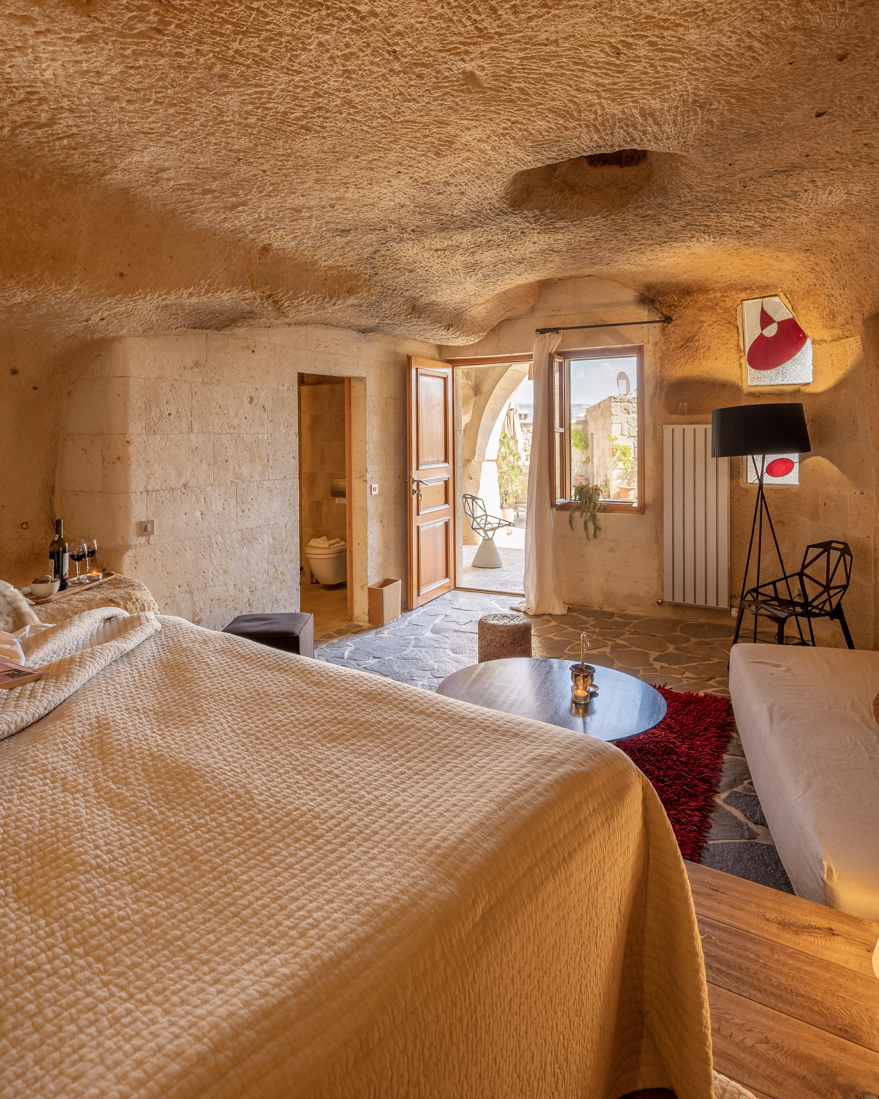 deluxe double room (cave) | premium bedding, in-room safe, soundproofing, free wifi
