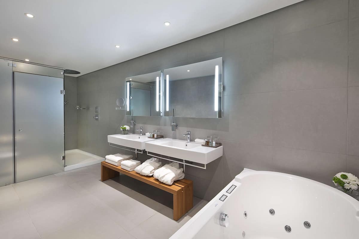 presidential suite | bathroom | separate bathtub and shower, deep-soaking bathtub