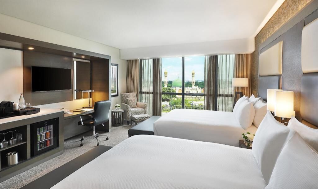 Hypo-allergenic bedding, minibar, in-room safe, blackout curtains