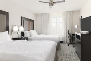 Suite, 2 Queen Beds, Accessible (Mobility & Hearing, Roll-In Shower) | Hypo-allergenic bedding, iron/ironing board, free cribs/infant beds