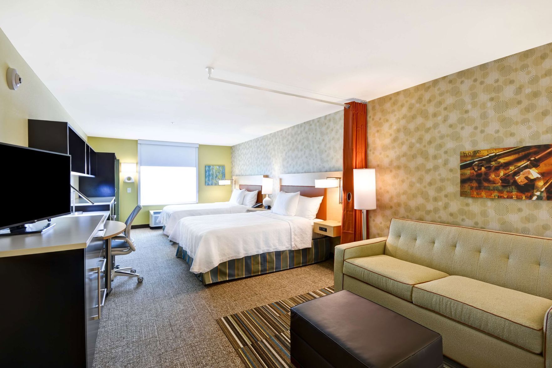 In-room safe, desk, laptop workspace, blackout curtains