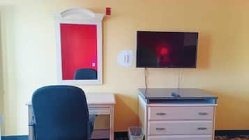 Desk, free WiFi, bed sheets