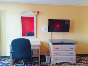 Desk, free WiFi, bed sheets