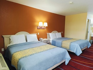 Desk, free WiFi, bed sheets
