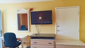 Desk, free WiFi, bed sheets