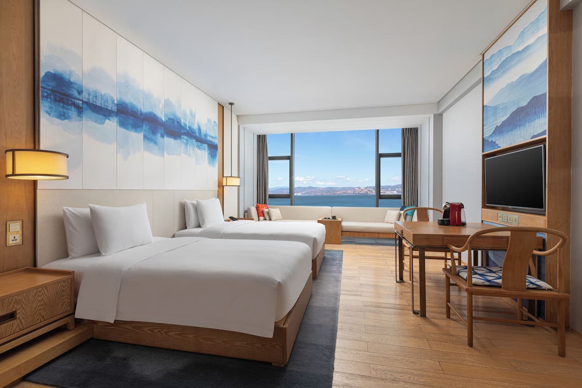 Standard Room, 2 Double Beds (180 Degree Erhai View) | 1 bedroom, down duvets, minibar, in-room safe