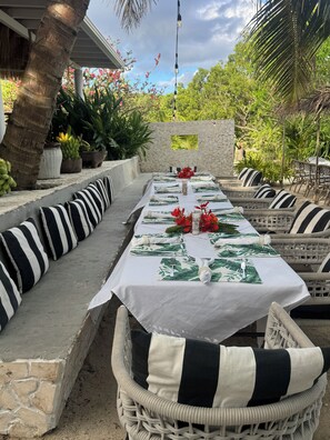 Frokost, lunsj og middag serveres