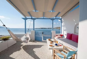 Studio, ved stranden | Terrasse/patio