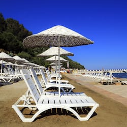 Private beach, sun-loungers, beach umbrellas, 2 beach bars