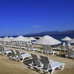 Private beach, sun-loungers, beach umbrellas, 2 beach bars
