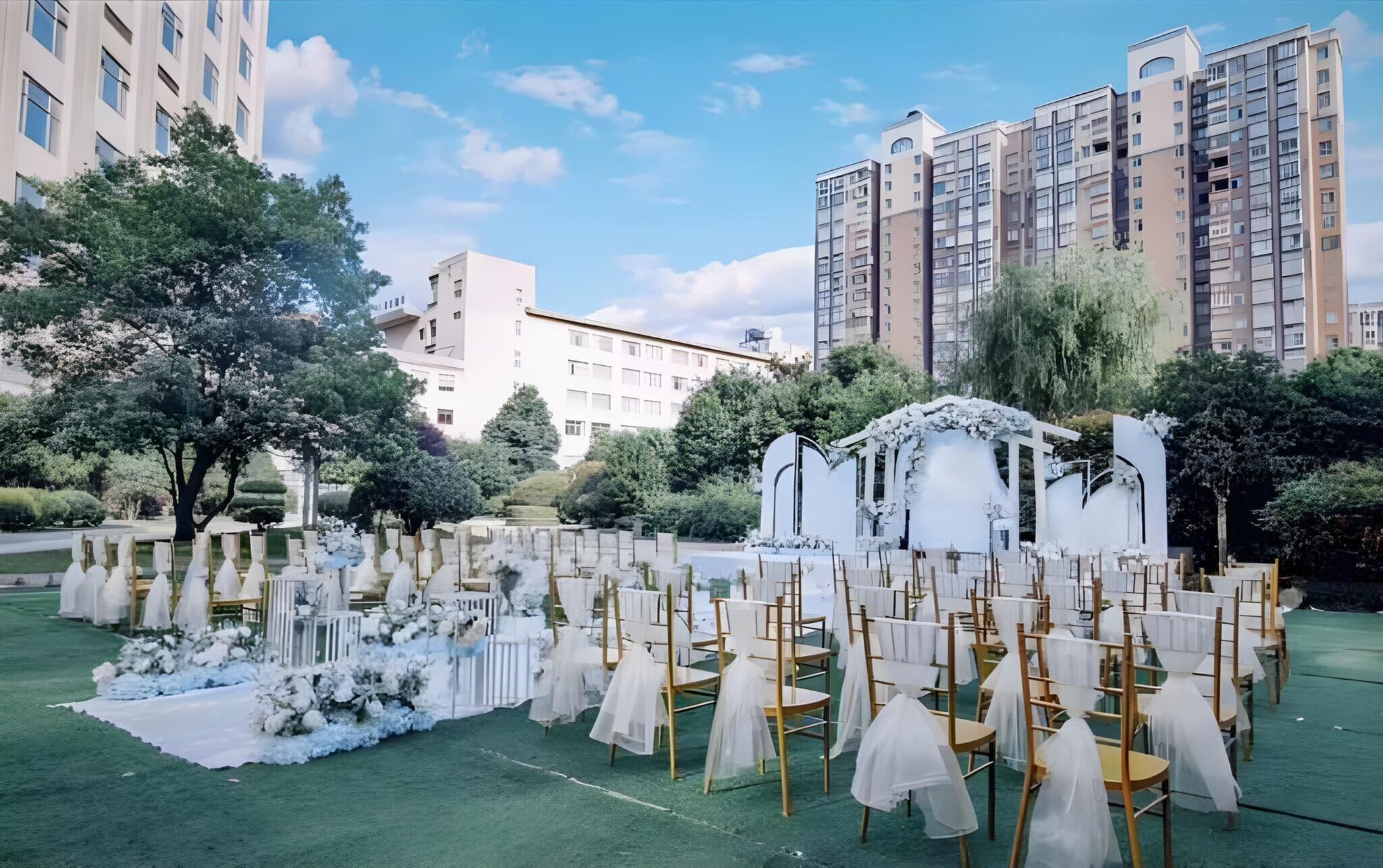 Outdoor banquet area