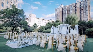 Outdoor banquet area