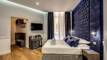 Elite kamer (Family) | Luxe beddengoed, donsdekens, een minibar, een kluis op de kamer