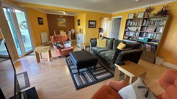 Smart TV, DVD player, books