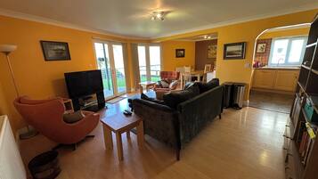 Smart TV, DVD player, books