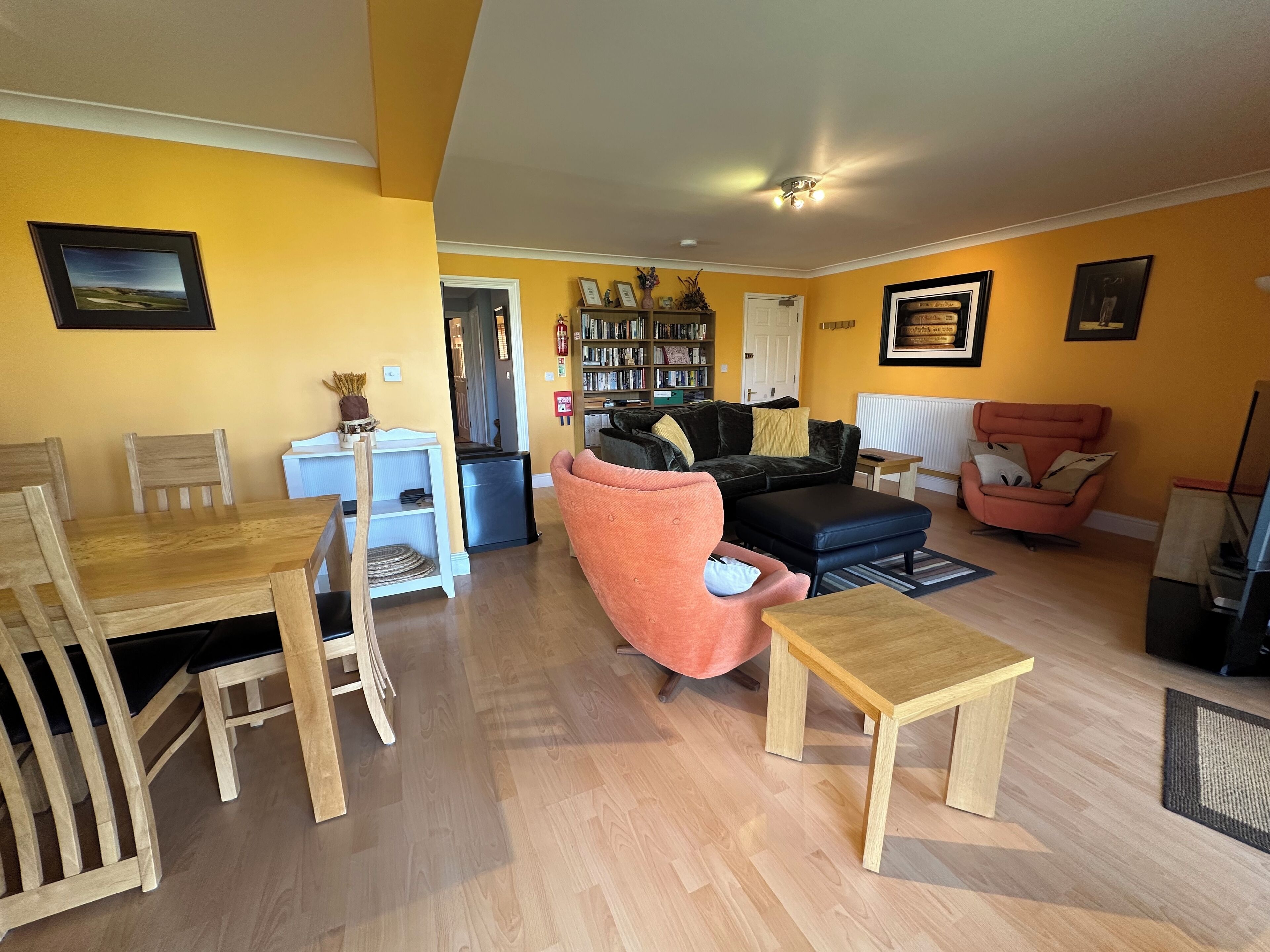 Smart TV, DVD player, books