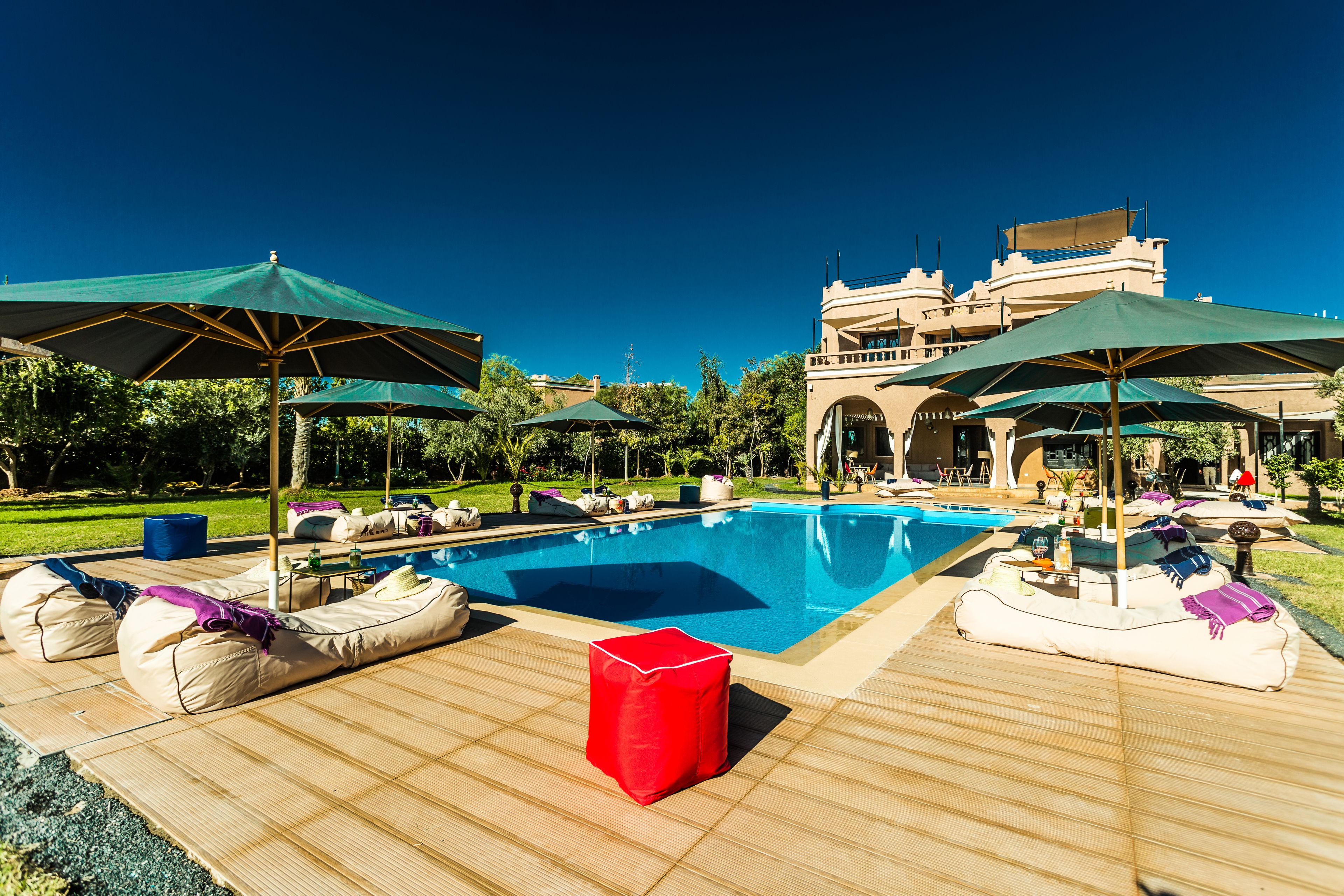 Outdoor pool, open 9:00 AM to 8:00 PM, pool umbrellas, sun loungers