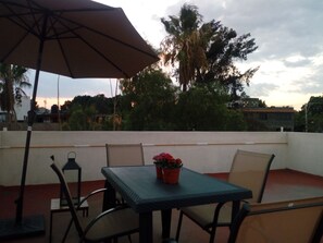 Outdoor banquet area