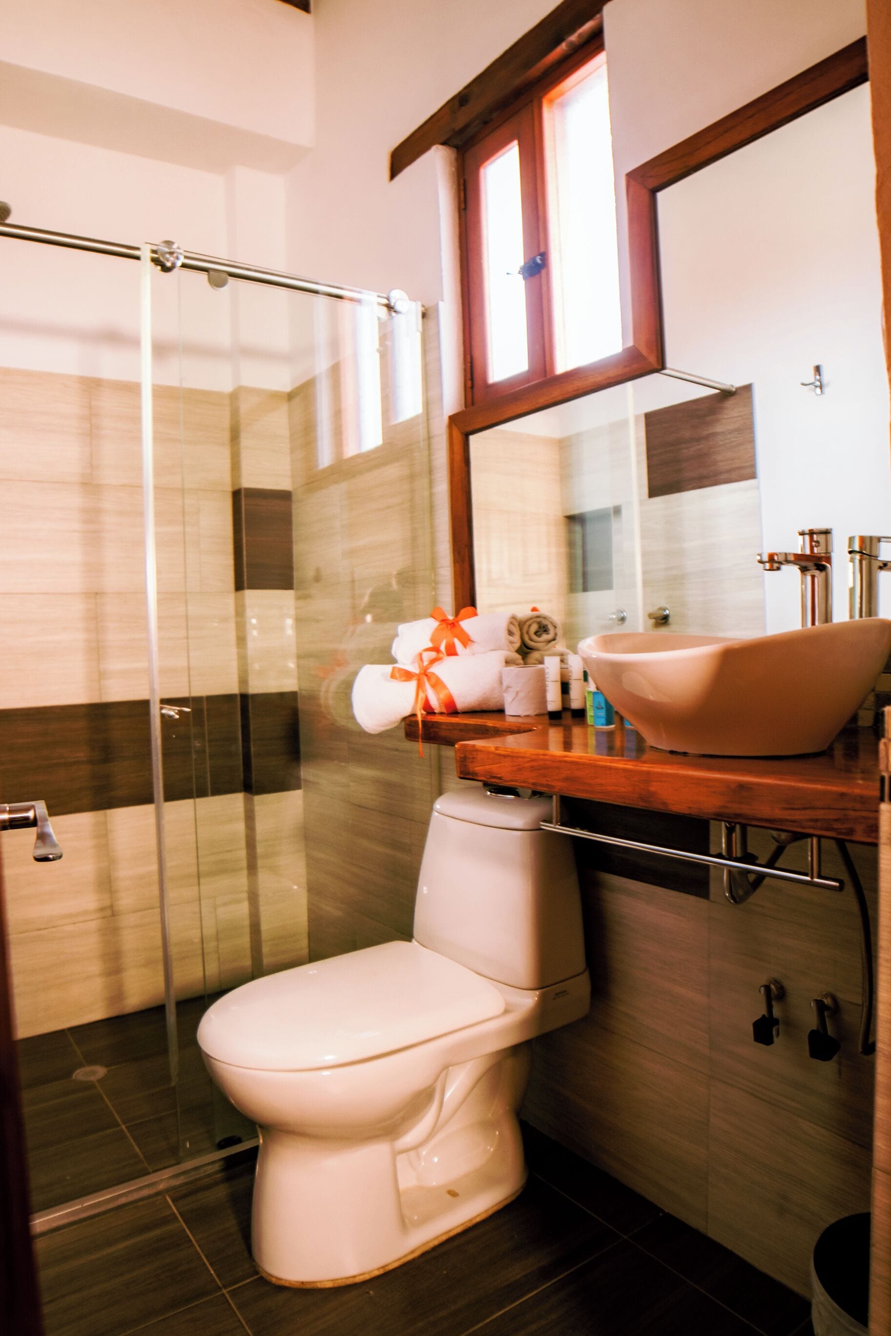 free toiletries, hair dryer, towels