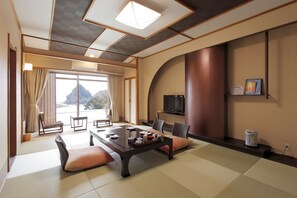 傳統客房, 非吸煙房, 海景 (Tatami with Private Open-air bath,HB) | 遮光布/窗簾、免費無線上網、床單