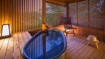 Japanese 10 Tatami-mats with Private Open-air Bath, 2F, Half Board, Smoking | Bathroom | Combined shower/bathtub, free toiletries, slippers, bidet