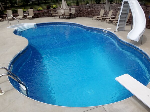 Outdoor pool, a heated pool - Lake House Open Year-Round! Summer Pool Fun & Fireplace Cozy Winter Retreat. (Ovid)