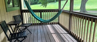 Peaceful Hills Retreat’s cottage is clean and cozy with a creek on 97 acres