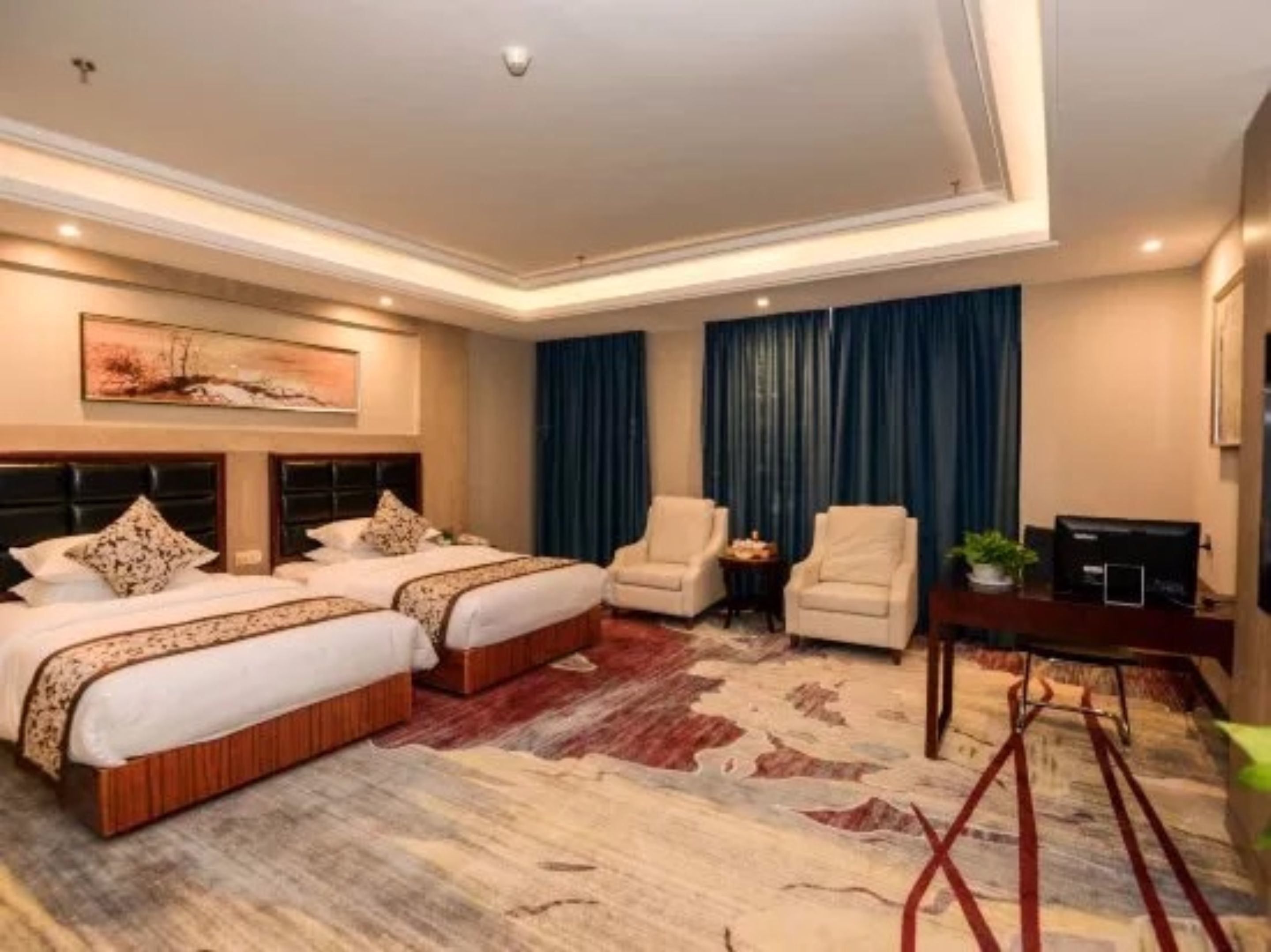 deluxe twin room | minibar, desk, blackout curtains, free wifi