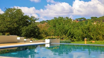 Outdoor pool, pool loungers