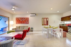 Apartment, 3 Bedrooms | Living area | Flat-screen TV - Garden Lili 3 bedroom sleeps 6 (Tulum)