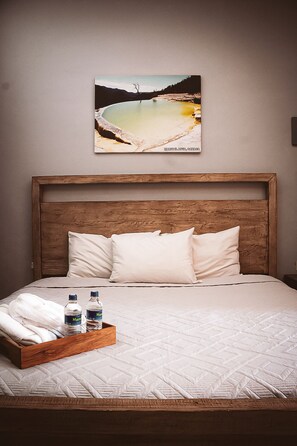 Habitación doble, 1 cama de matrimonio grande | Escritorio, tabla de planchar con plancha, wifi gratis y ropa de cama