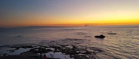 在海滩