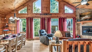 Smart TV, fireplace, video games