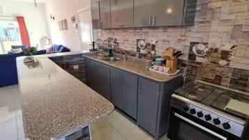 Apartment, 2 Bedrooms, River View | Private kitchen | Fridge, electric kettle