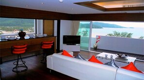 Apartment, 1 Bedroom, Sea View | Living area | Flat-screen TV, DVD player - Patong Tower 1 Bedroom Apartment Great View (Patong)