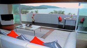 Apartment, 1 Bedroom, Sea View | Living room | Flat-screen TV, DVD player - Patong Tower 1 Bedroom Apartment Great View (Patong)